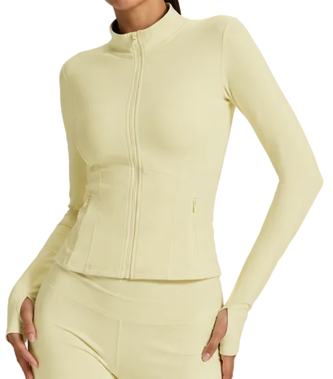 Light yellow long-sleeve zip
